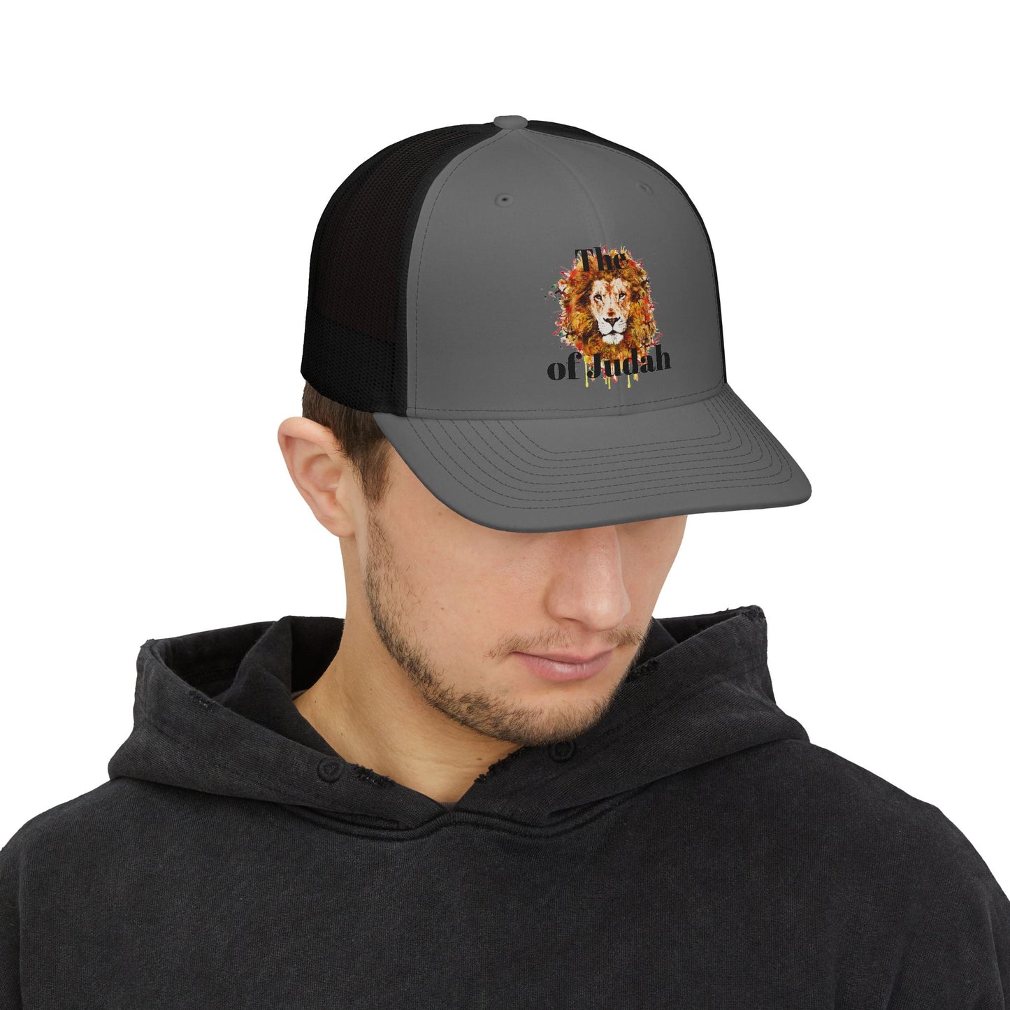 Lion of Judah Snapback Trucker Cap — Colorful Watercolor Faith Hat
