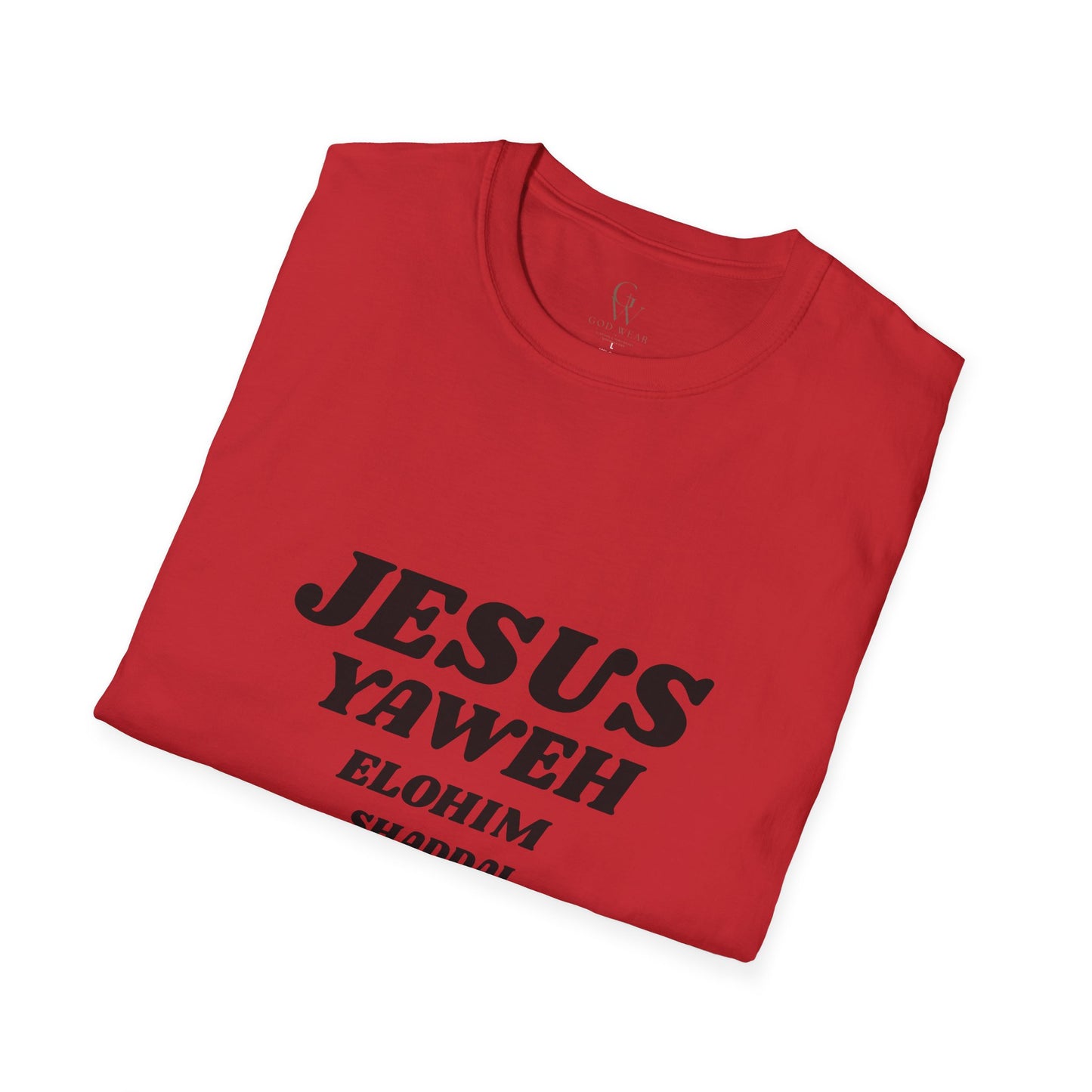 Jesus Yahweh Names T-Shirt — Faith-Based Christian Tee Featuring Elohim, Shaddai, Jireh