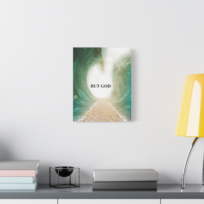 But God Parting Sea Faith Canvas Wall Art — Matte Stretched 1.25"