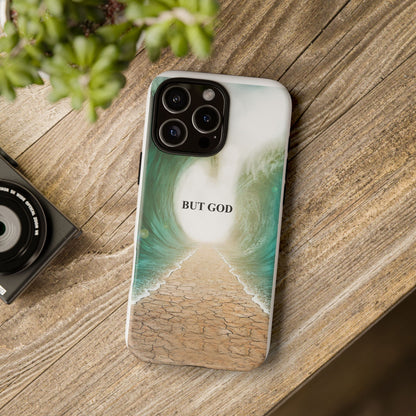 Phone Case — 'But God' Parting Sea Inspirational Christian Faith Design