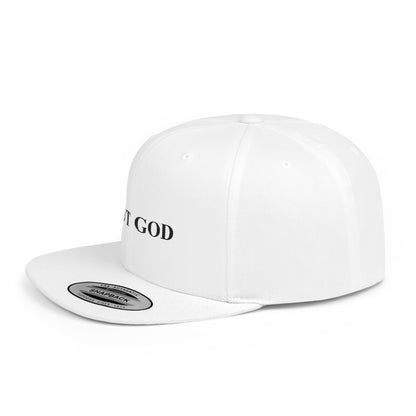 But God Flat Bill Snapback Hat — Minimal Faith Embroidered Cap