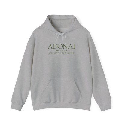 Adonai Hoodie — "Adonai My Lord We Lift Your Name" Christian Faith Pullover