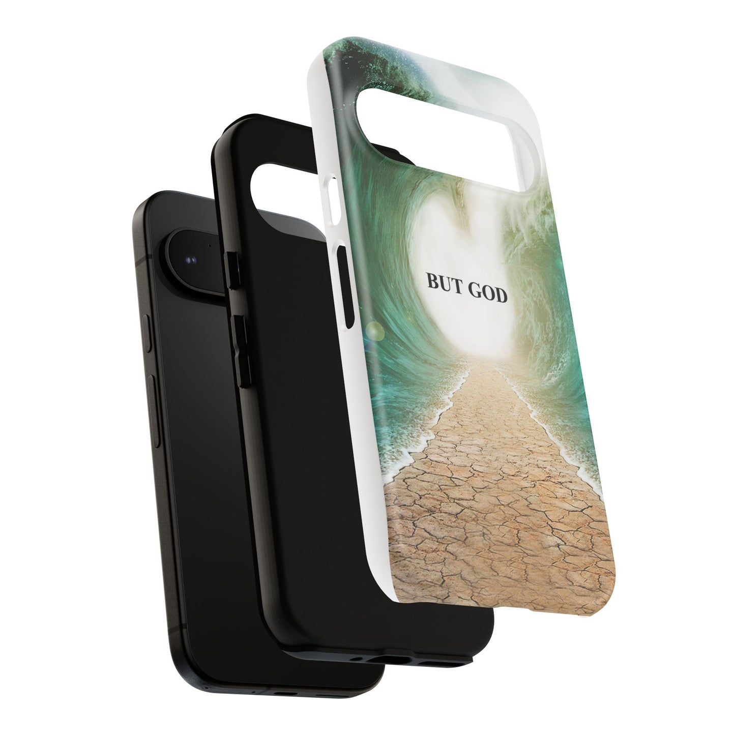 Phone Case — 'But God' Parting Sea Inspirational Christian Faith Design