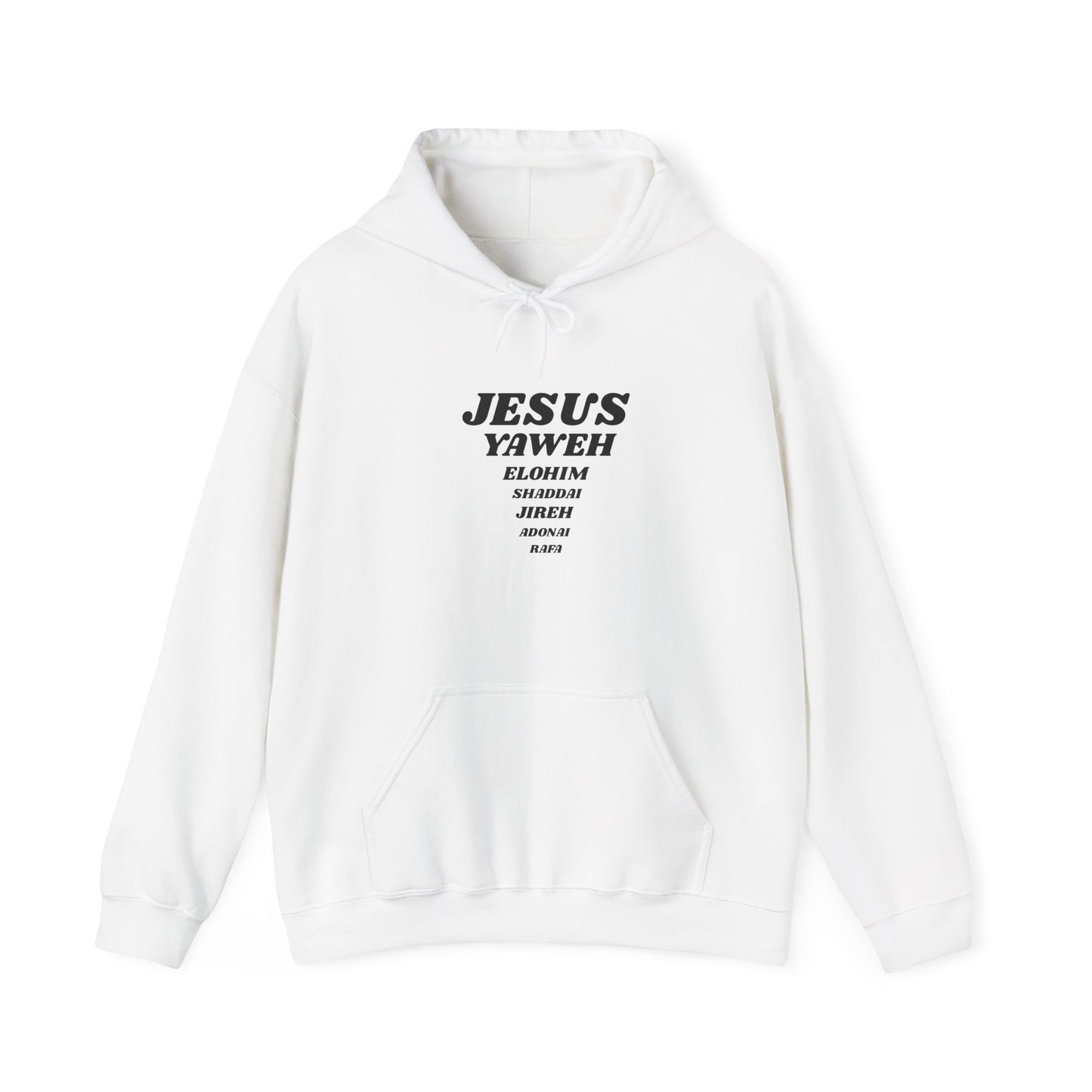Jesus Names of God Hoodie — JESUS YAW EH Elohim Faith Pullover
