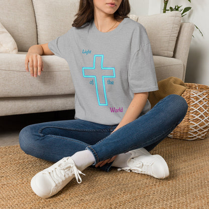 Christian Cross T-Shirt — "Light of the World" Inspirational Faith Tee