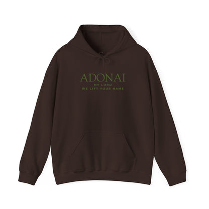 Adonai Hoodie — "Adonai My Lord We Lift Your Name" Christian Faith Pullover
