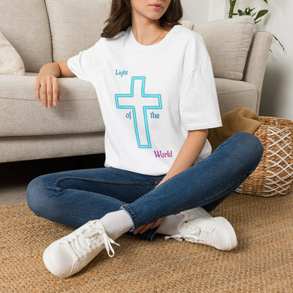 Christian Cross T-Shirt — "Light of the World" Inspirational Faith Tee