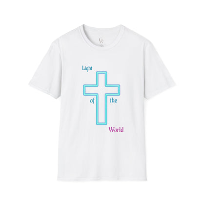 Christian Cross T-Shirt — "Light of the World" Inspirational Faith Tee
