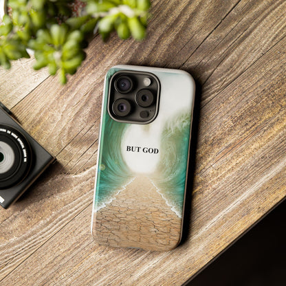 Phone Case — 'But God' Parting Sea Inspirational Christian Faith Design