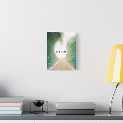 But God Parting Sea Faith Canvas Wall Art — Matte Stretched 1.25"