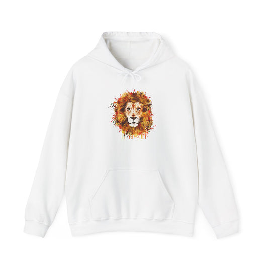 Lion Watercolor Hoodie — Vibrant Autumn Mane Graphic Sweatshirt