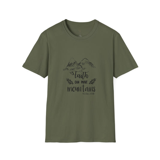 Faith Can Move Mountains Christian T-Shirt — Inspirational Mountain Graphic Tee