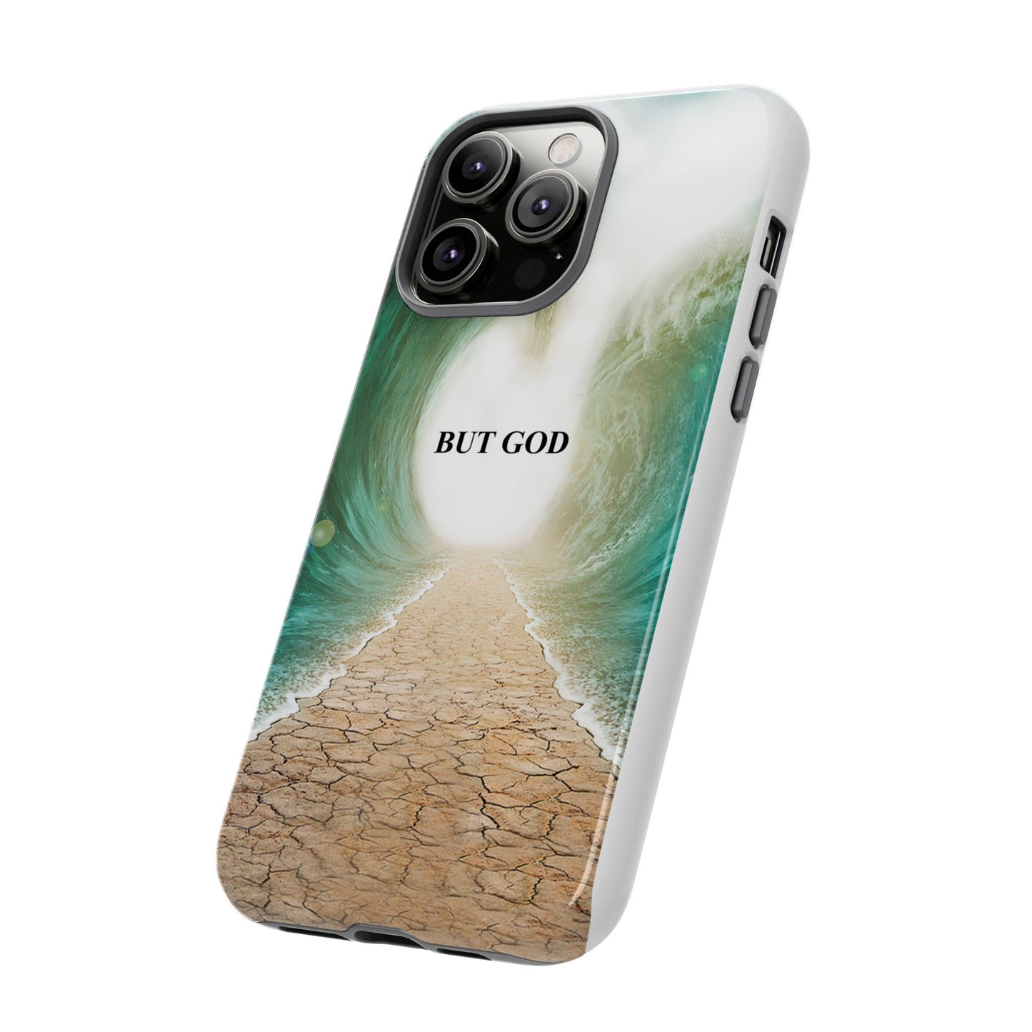 Phone Case — 'But God' Parting Sea Inspirational Christian Faith Design