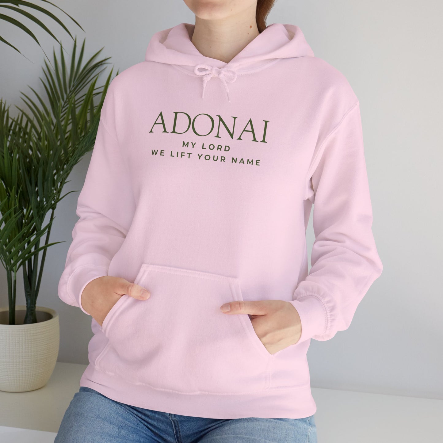 Adonai Hoodie — "Adonai My Lord We Lift Your Name" Christian Faith Pullover