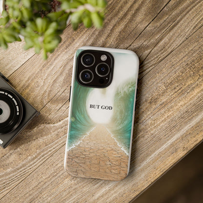Phone Case — 'But God' Parting Sea Inspirational Christian Faith Design