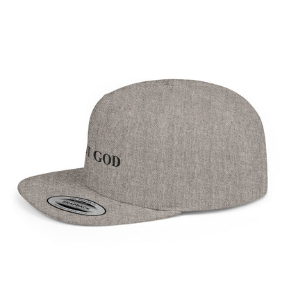 But God Flat Bill Snapback Hat — Minimal Faith Embroidered Cap