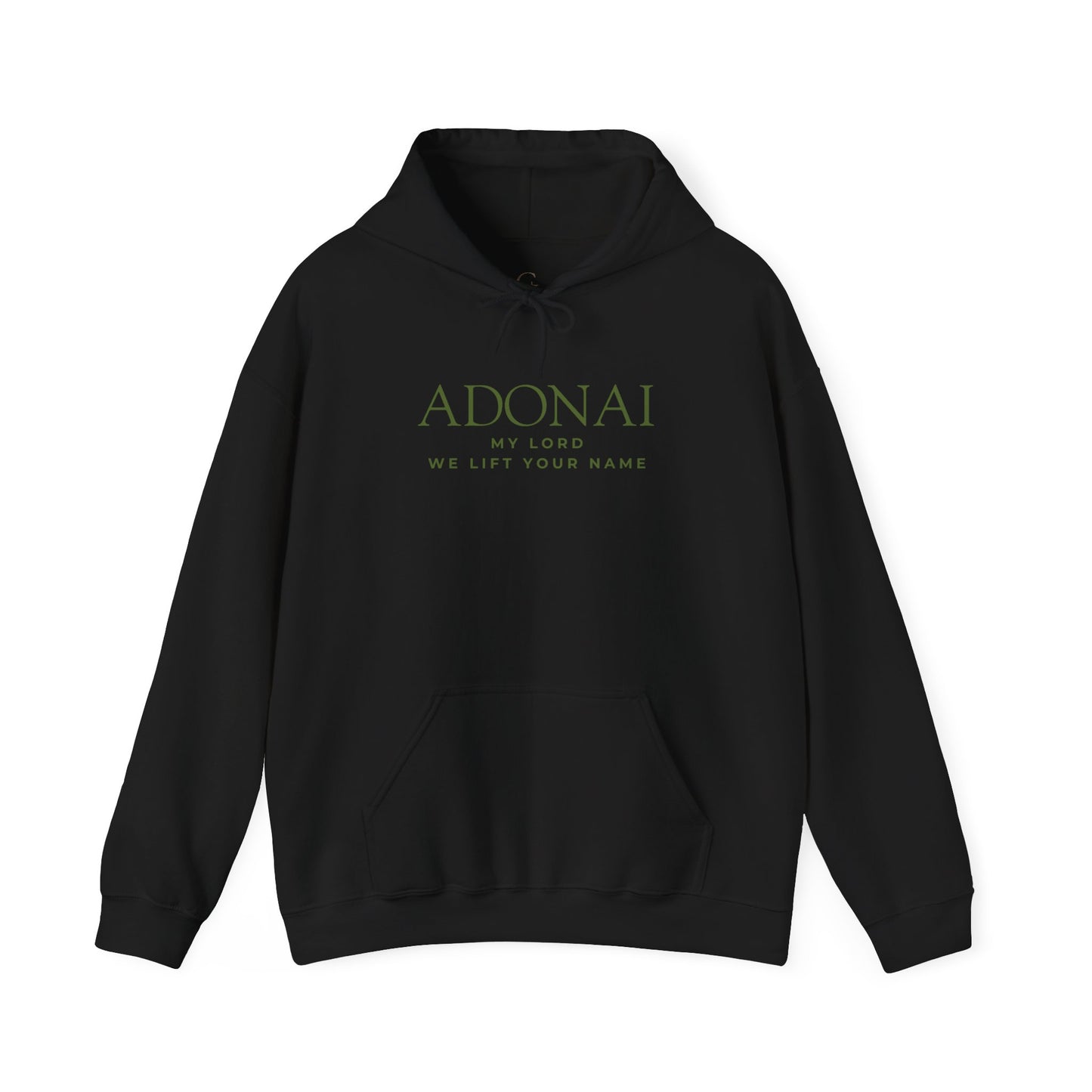 Adonai Hoodie — "Adonai My Lord We Lift Your Name" Christian Faith Pullover