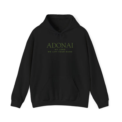 Adonai Hoodie — "Adonai My Lord We Lift Your Name" Christian Faith Pullover