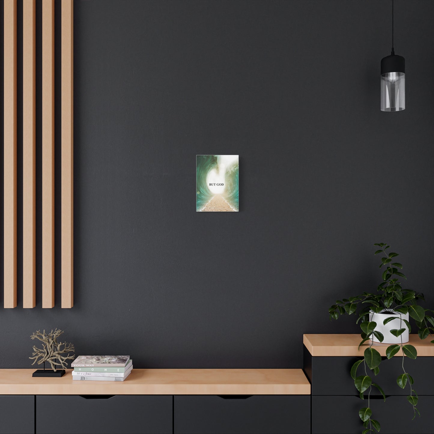 But God Parting Sea Faith Canvas Wall Art — Matte Stretched 1.25"