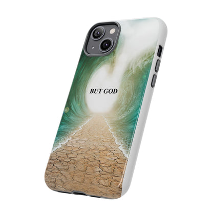 Phone Case — 'But God' Parting Sea Inspirational Christian Faith Design