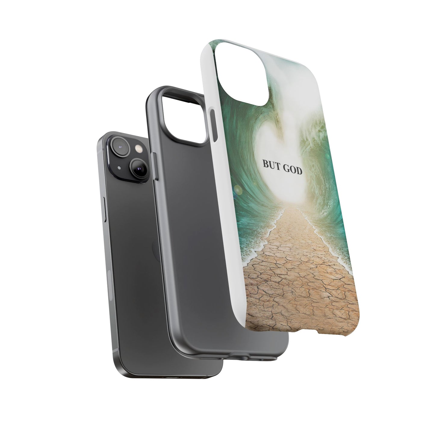 Phone Case — 'But God' Parting Sea Inspirational Christian Faith Design