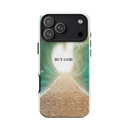 Phone Case — 'But God' Parting Sea Inspirational Christian Faith Design