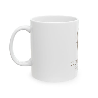 God Wear Logo Ceramic Mug — Faith-Inspired Coffee Cup (11oz & 15oz)