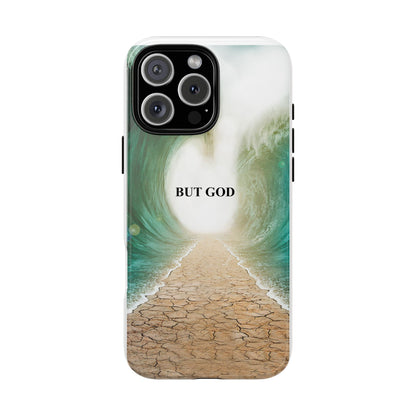Phone Case — 'But God' Parting Sea Inspirational Christian Faith Design