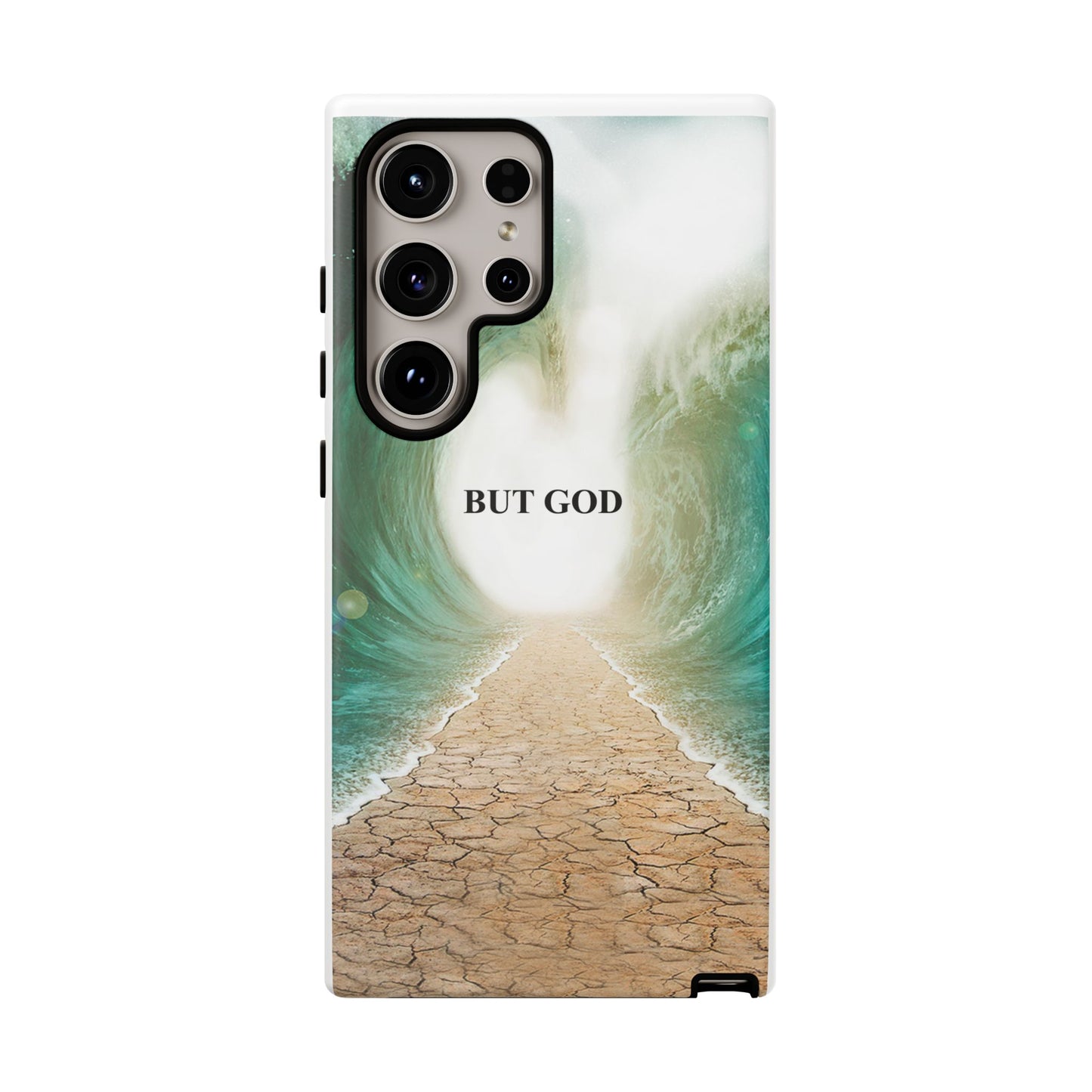 Phone Case — 'But God' Parting Sea Inspirational Christian Faith Design