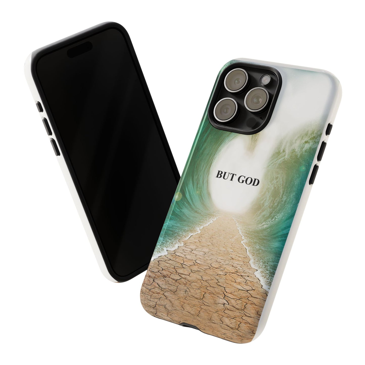 Phone Case — 'But God' Parting Sea Inspirational Christian Faith Design