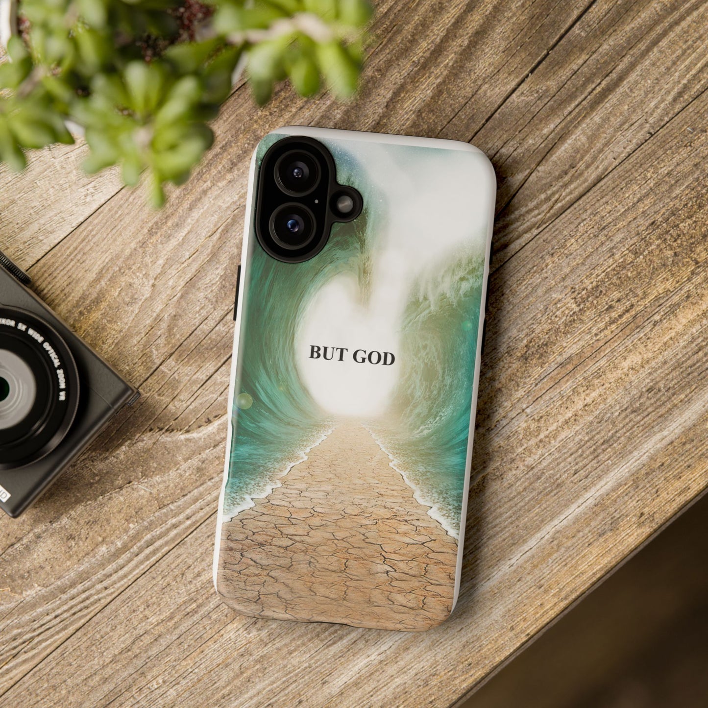 Phone Case — 'But God' Parting Sea Inspirational Christian Faith Design