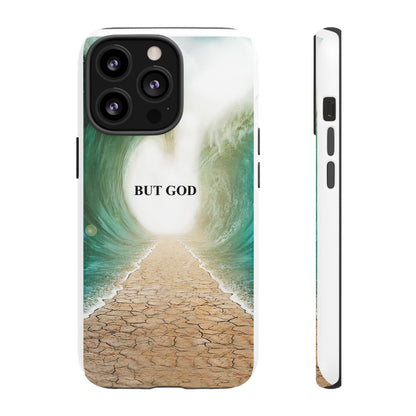 Phone Case — 'But God' Parting Sea Inspirational Christian Faith Design
