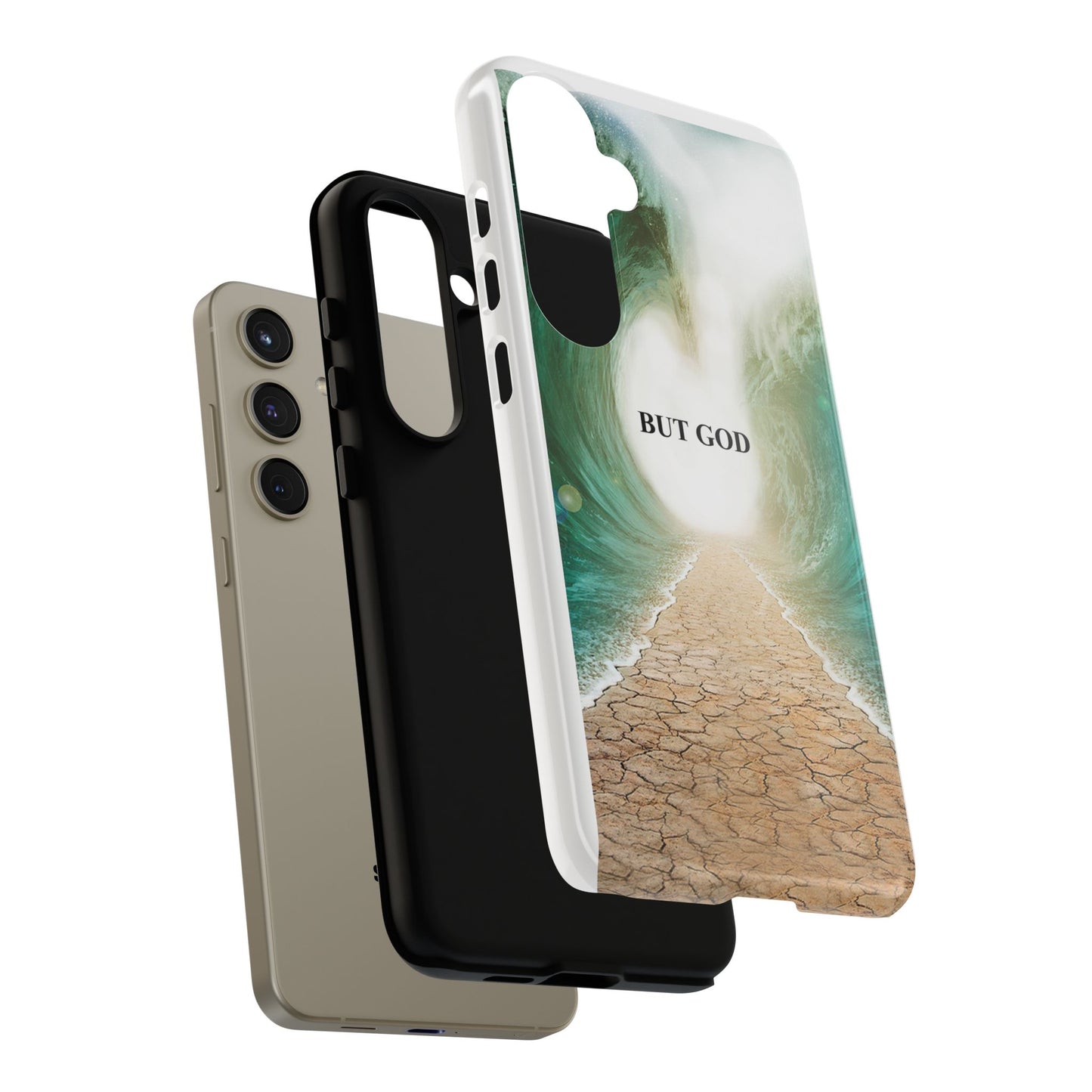 Phone Case — 'But God' Parting Sea Inspirational Christian Faith Design