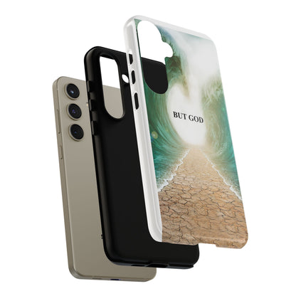 Phone Case — 'But God' Parting Sea Inspirational Christian Faith Design