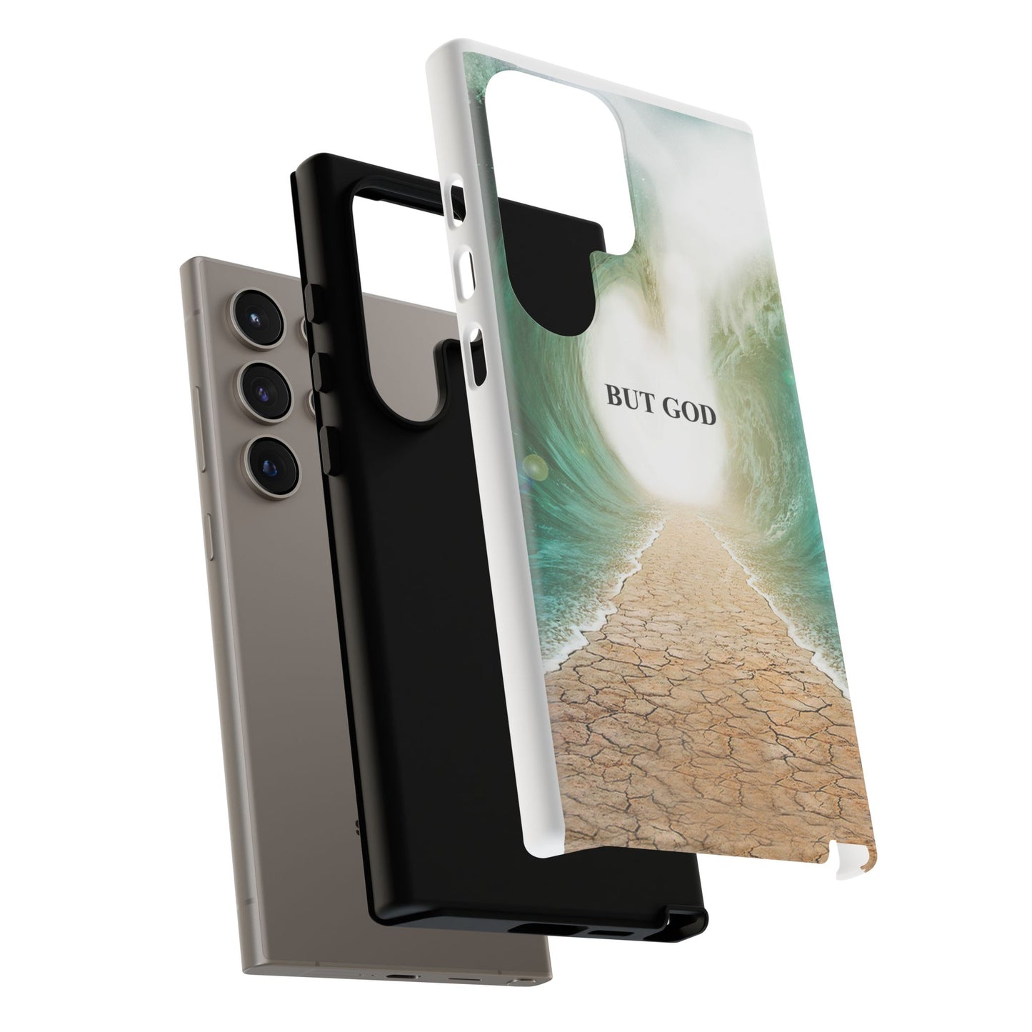 Phone Case — 'But God' Parting Sea Inspirational Christian Faith Design