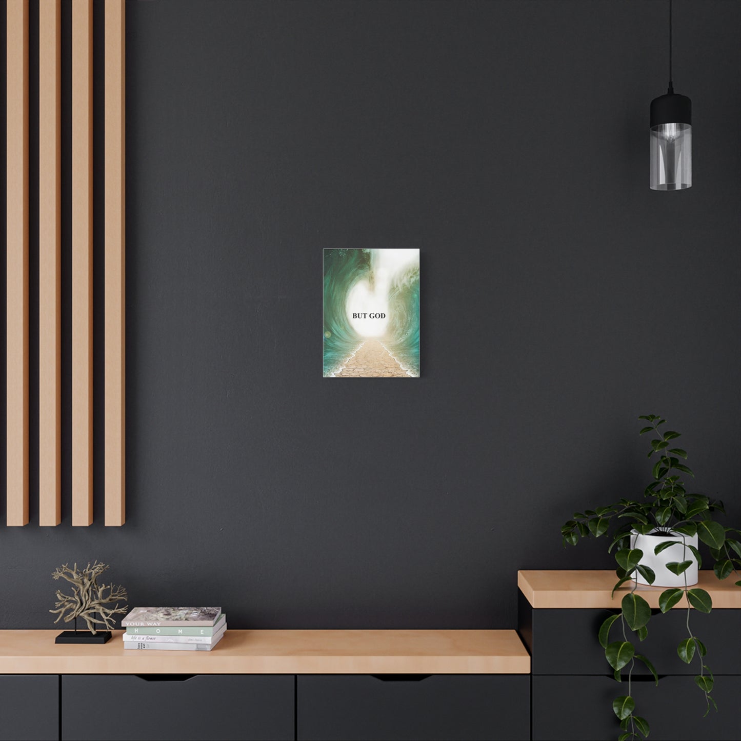 But God Parting Sea Faith Canvas Wall Art — Matte Stretched 1.25"