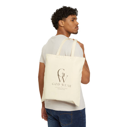 Inspirational Canvas Tote Bag — "With God All Things Are Possible" Scripture Tote