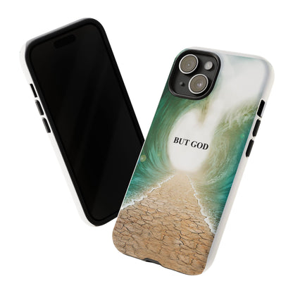 Phone Case — 'But God' Parting Sea Inspirational Christian Faith Design