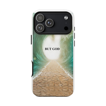Phone Case — 'But God' Parting Sea Inspirational Christian Faith Design