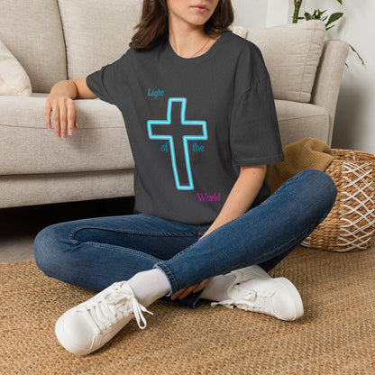 Christian Cross T-Shirt — "Light of the World" Inspirational Faith Tee