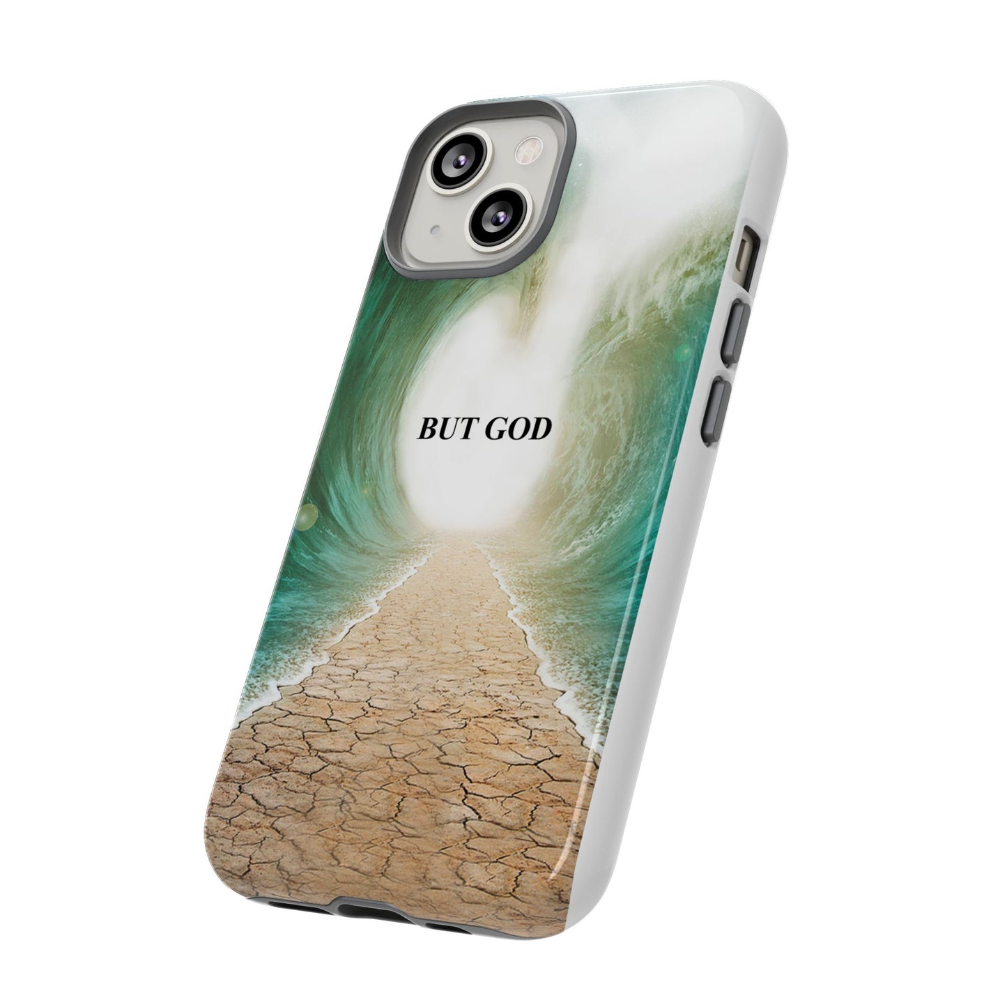 Phone Case — 'But God' Parting Sea Inspirational Christian Faith Design