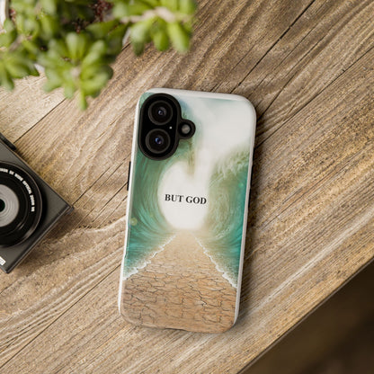 Phone Case — 'But God' Parting Sea Inspirational Christian Faith Design