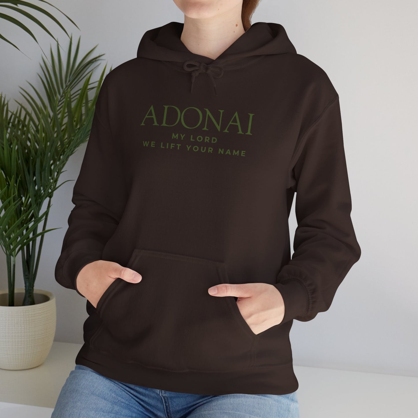 Adonai Hoodie — "Adonai My Lord We Lift Your Name" Christian Faith Pullover