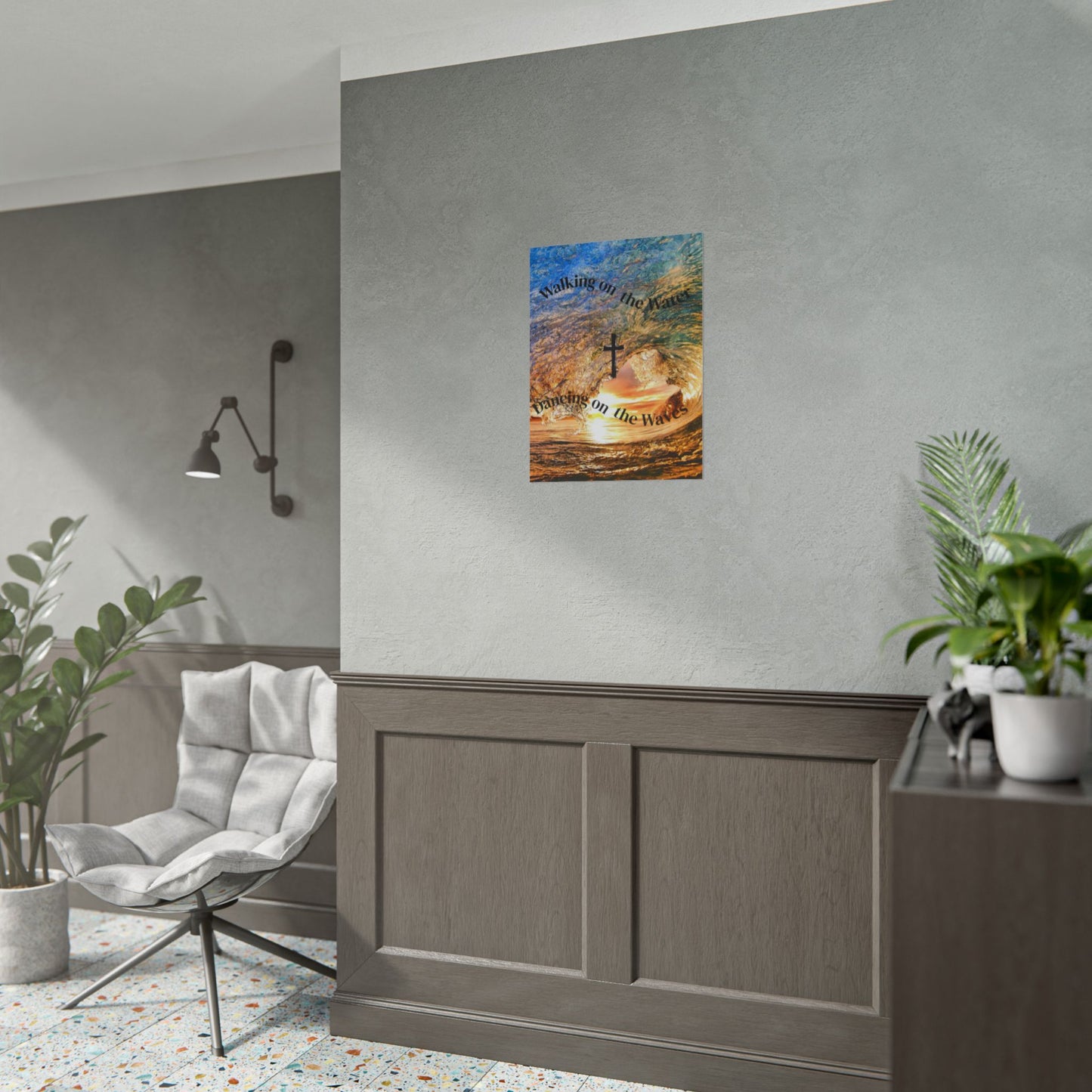 Christian Wall Art Poster - "Walking on the Water, Dancing on the Waves" Rolled Poster