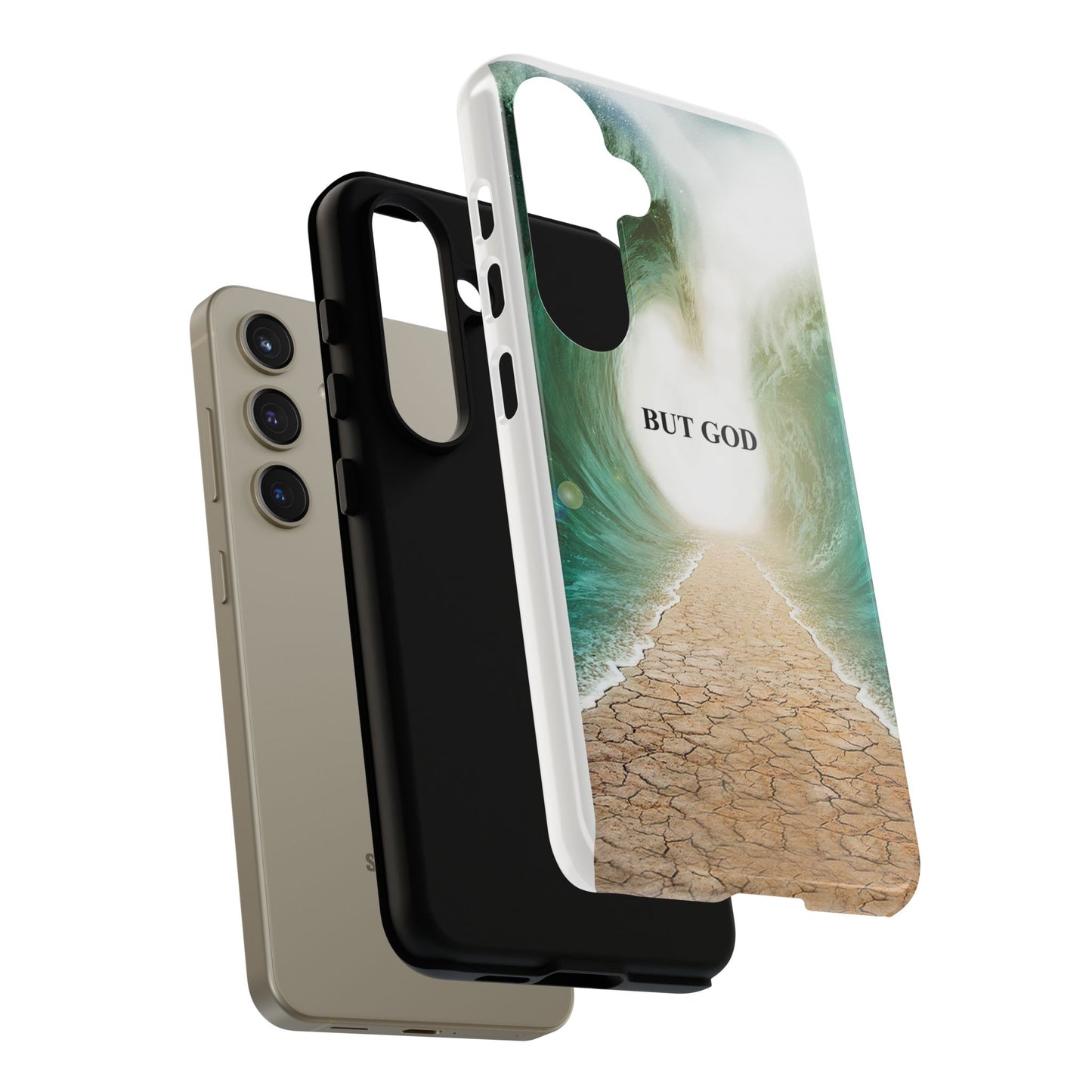 Phone Case — 'But God' Parting Sea Inspirational Christian Faith Design