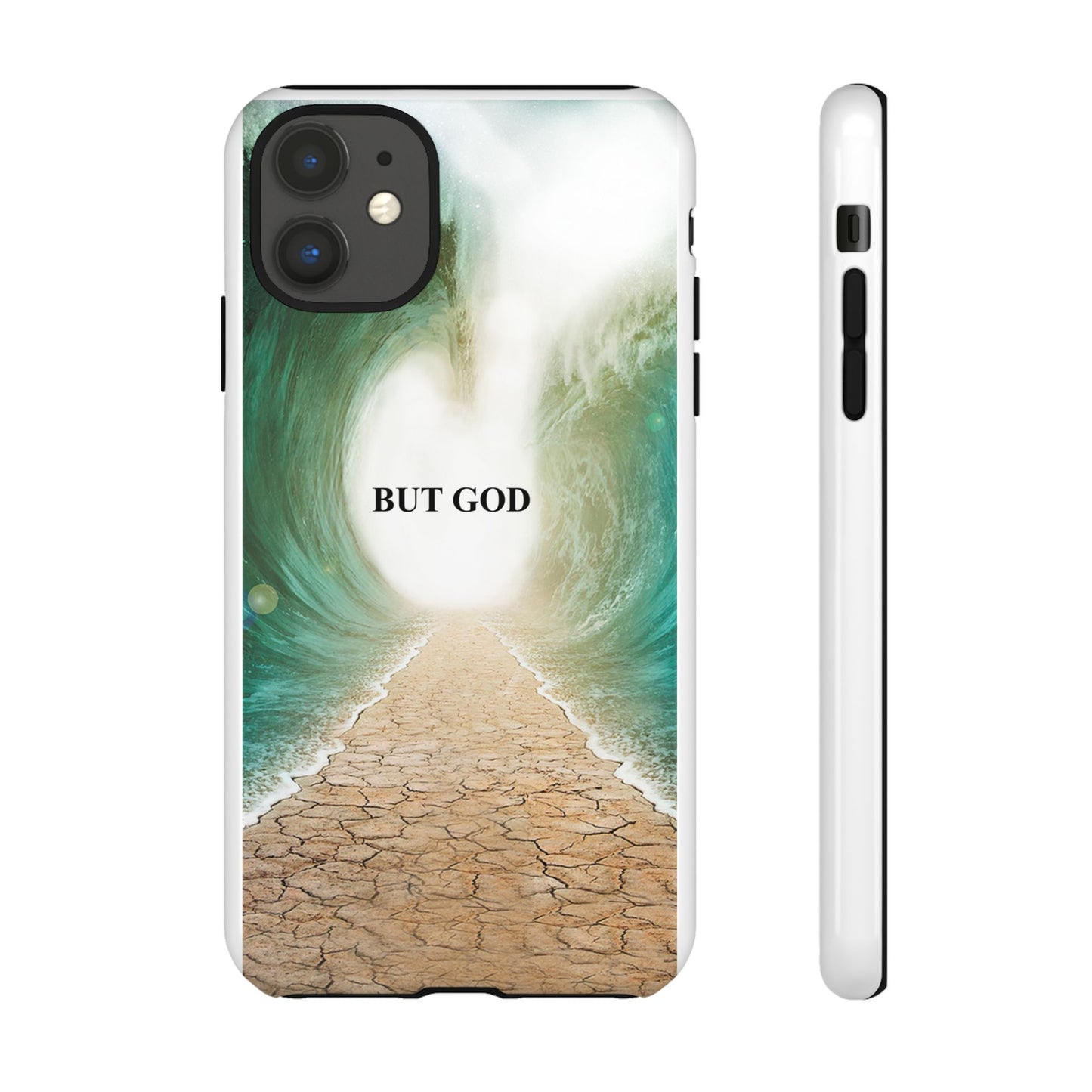 Phone Case — 'But God' Parting Sea Inspirational Christian Faith Design