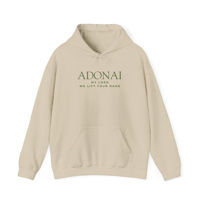 Adonai Hoodie — "Adonai My Lord We Lift Your Name" Christian Faith Pullover