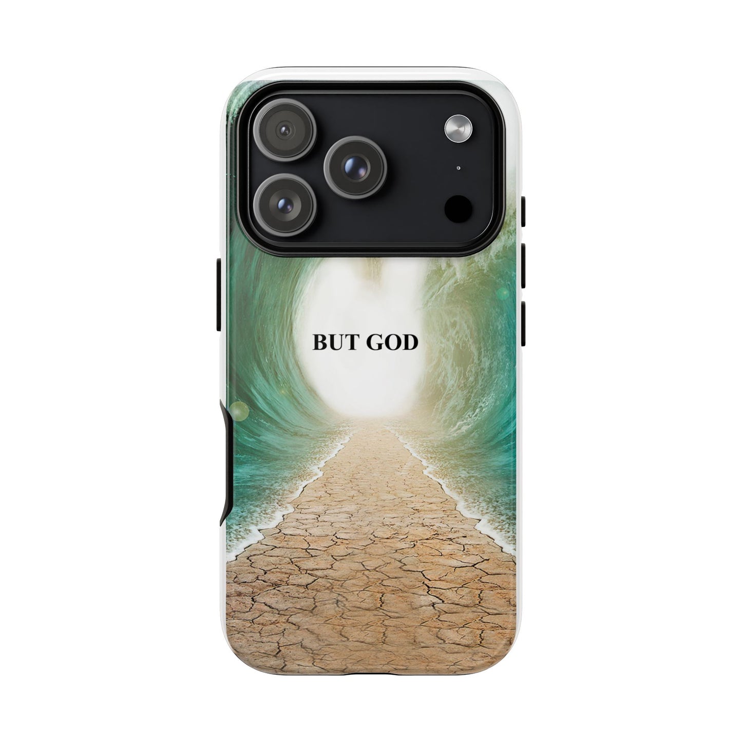 Phone Case — 'But God' Parting Sea Inspirational Christian Faith Design