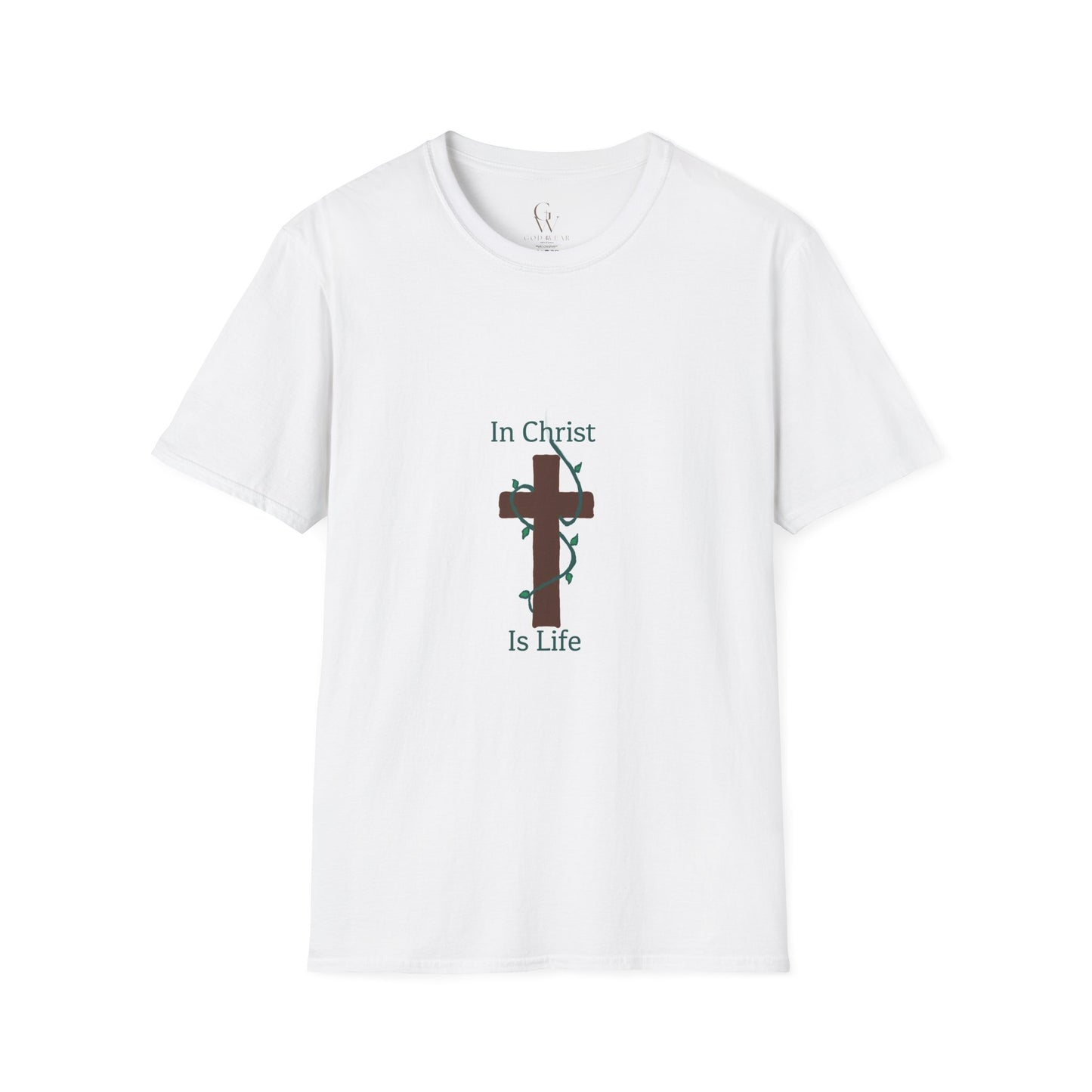 Christian T-Shirt — "In Christ Is Life" Cross Faith Tee
