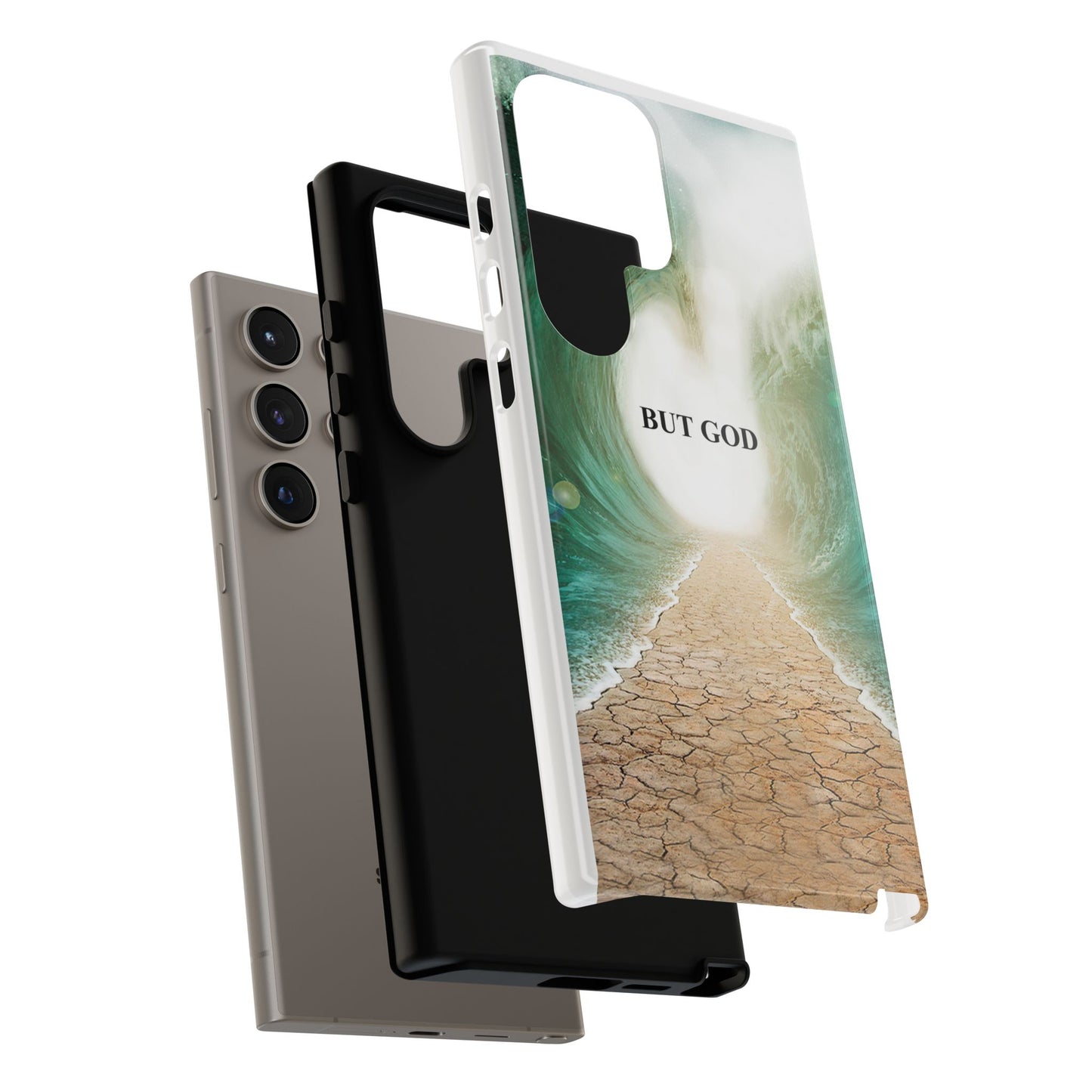 Phone Case — 'But God' Parting Sea Inspirational Christian Faith Design